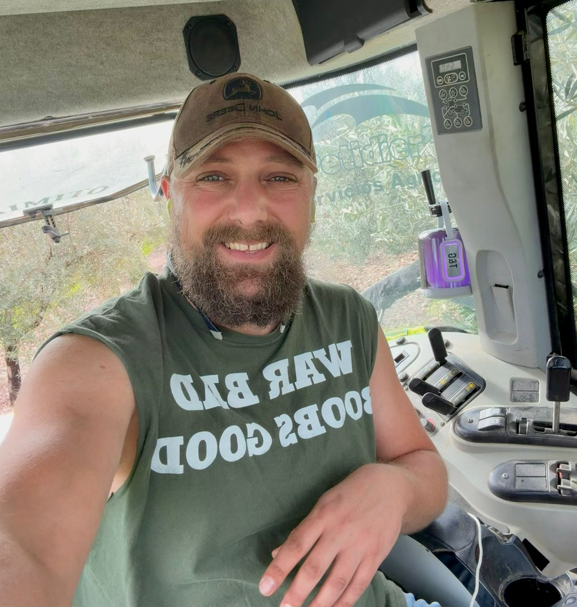 Tommy Rohde en su tractor